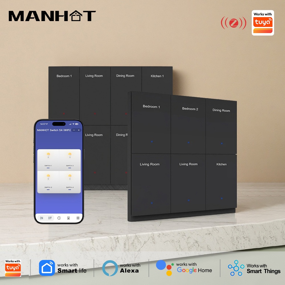 Smart Home Lighting Control - Interruptor de Luz Inteligente Manhot DIY