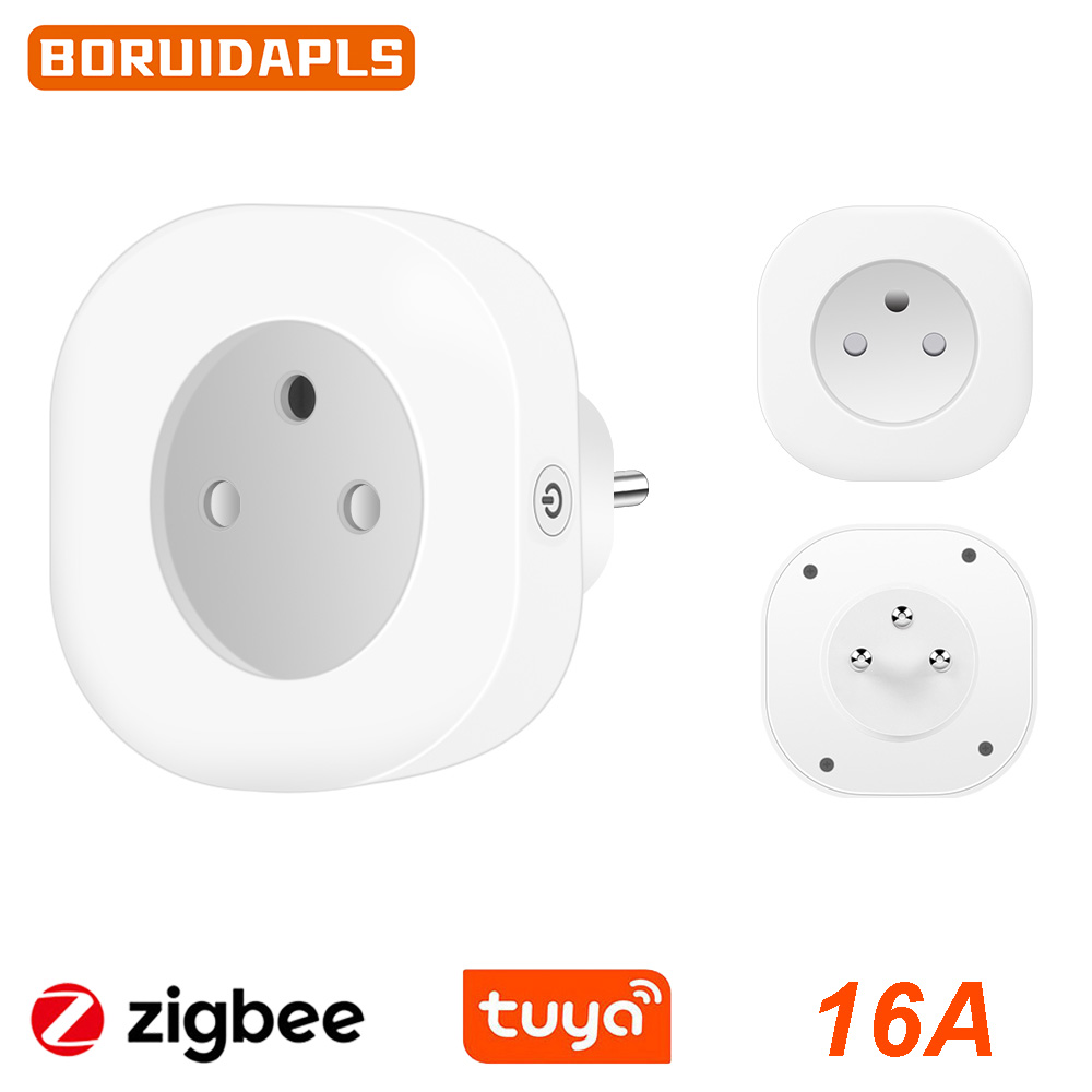 Smart Home Elements - BORUIDAPLS Tomada Inteligente Tuya Zigbee EU/FR/Israel/Brasil/Suíça