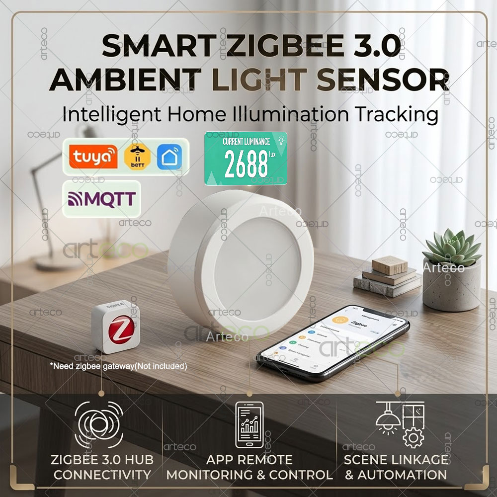 Smart Home Zigbee 3.0 - Sensor de Luz Ambiente Inteligente Zigbee
