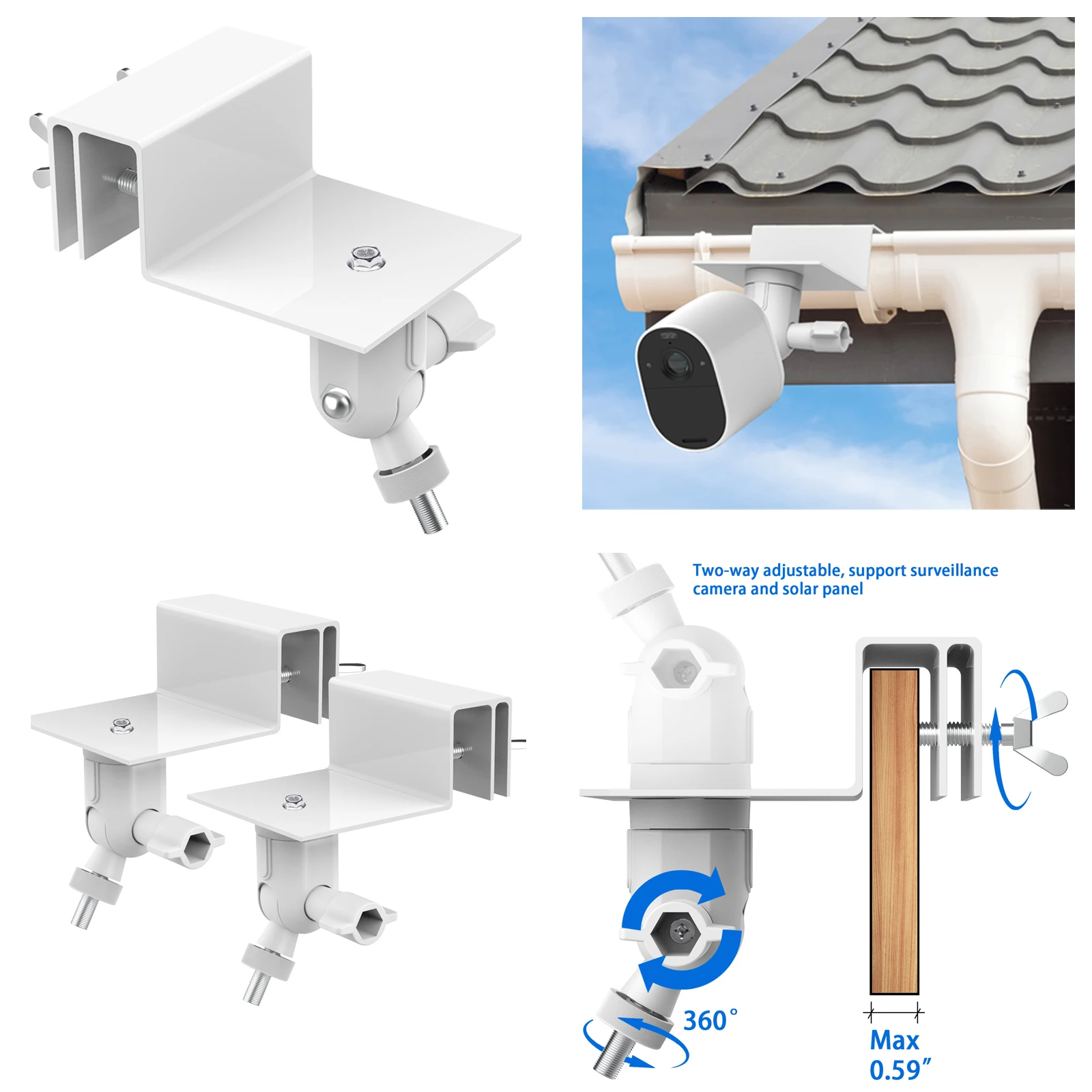 Video Doorbell - Suporte de calha à prova de