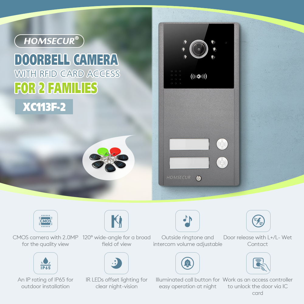 Video Doorbell - 4 fios XC113F-2 hd câmera campainha