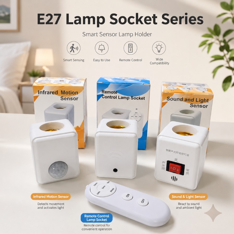 Pir Motion Sensor - Adaptador de Soquete E27 com Sensor