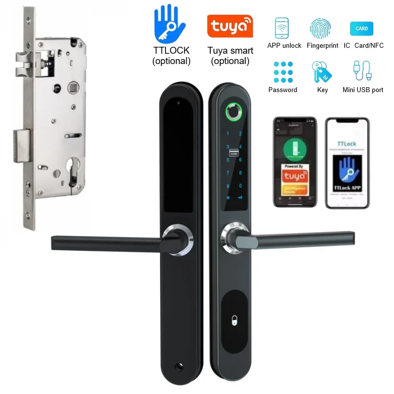 Smart Home Door Lock - Ttlock/tuya fechadura inteligente com impressão digital,