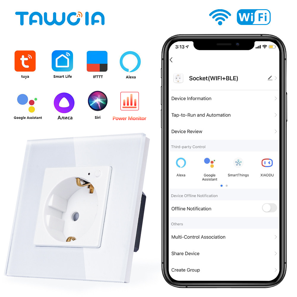 Smart Home Elements - Tawoia wifi tomada de parede padrão