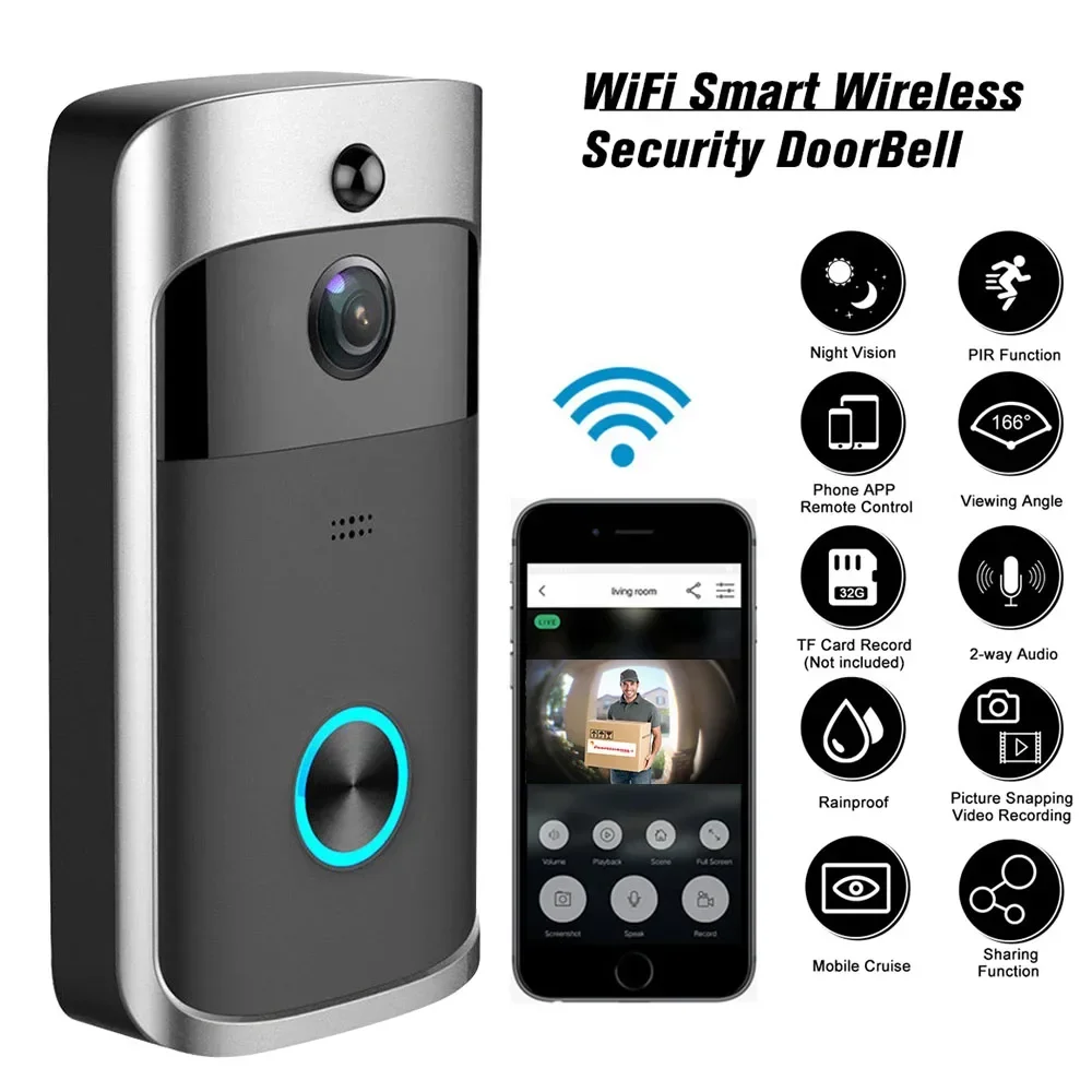 Smart Home Cctv - Câmera de Campainha Sem Fio WIFI