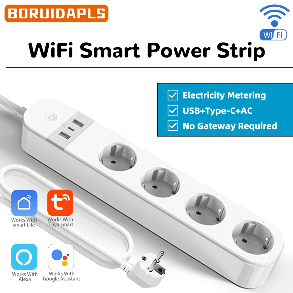 Smart Home Elements - BORUIDAPLS Tomada Inteligente WiFi com Plugue