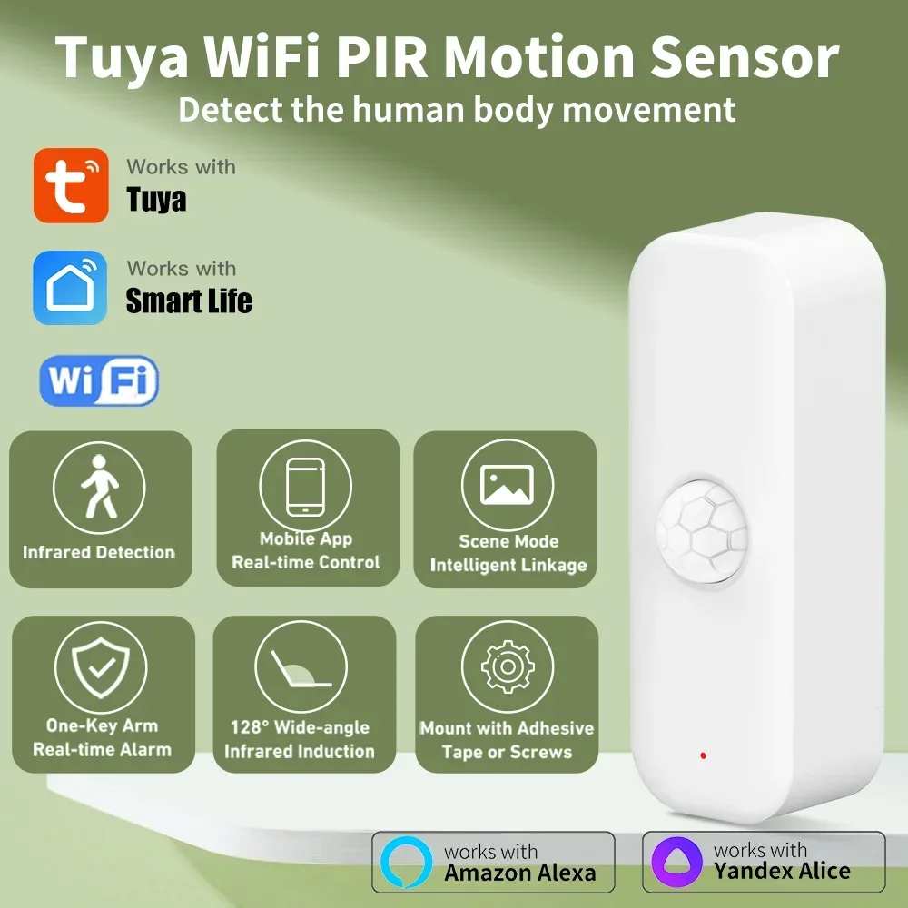 Pir Motion Sensor - Tuya wifi sensor de movimento pir