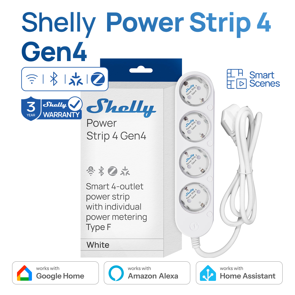 Smart Power Strip - Shelly power strip 4 gen4 tomada