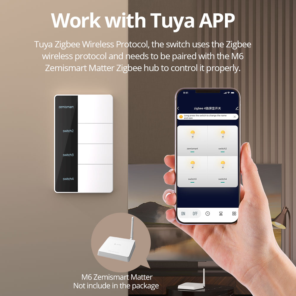 Interruptor de Luz Zigbee Tipo - Smart Home Hub avaliação e preço