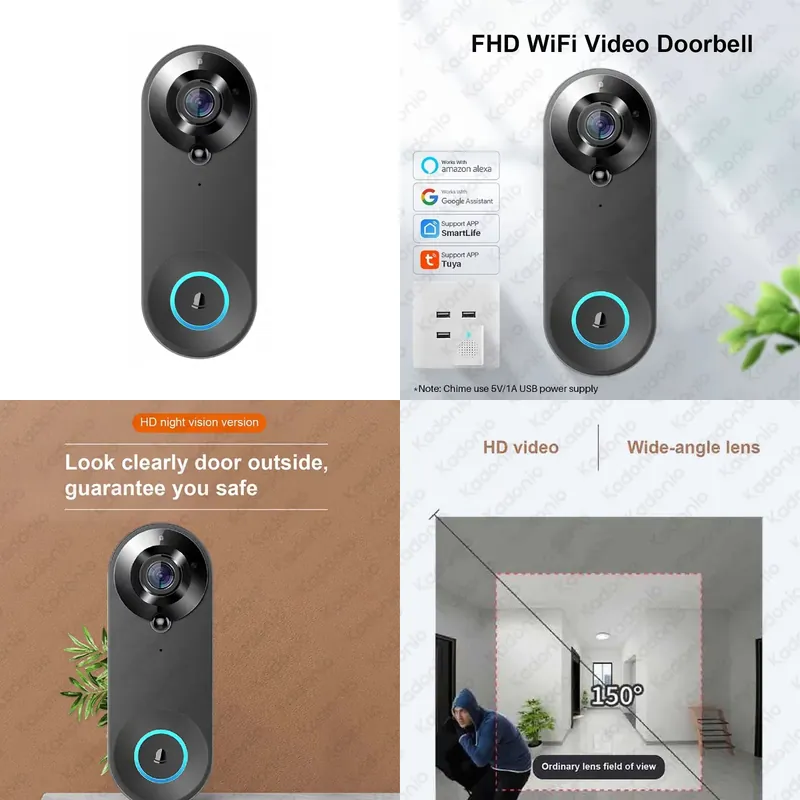 Campainha de Vídeo WiFi Kadoni - Video Doorbell avaliação e preço