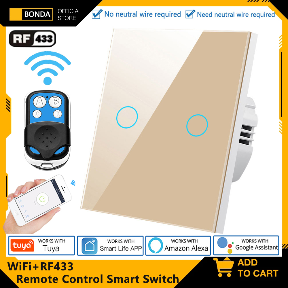 Tuya ue wifi + rf433 interrupt - Smart Home Lighting Control avaliação e preço