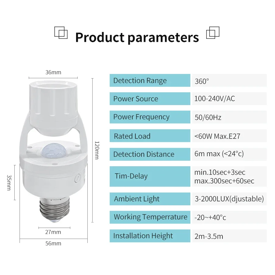 Sensor de Movimento PIR E27 pa - Pir Motion Sensor avaliação e preço